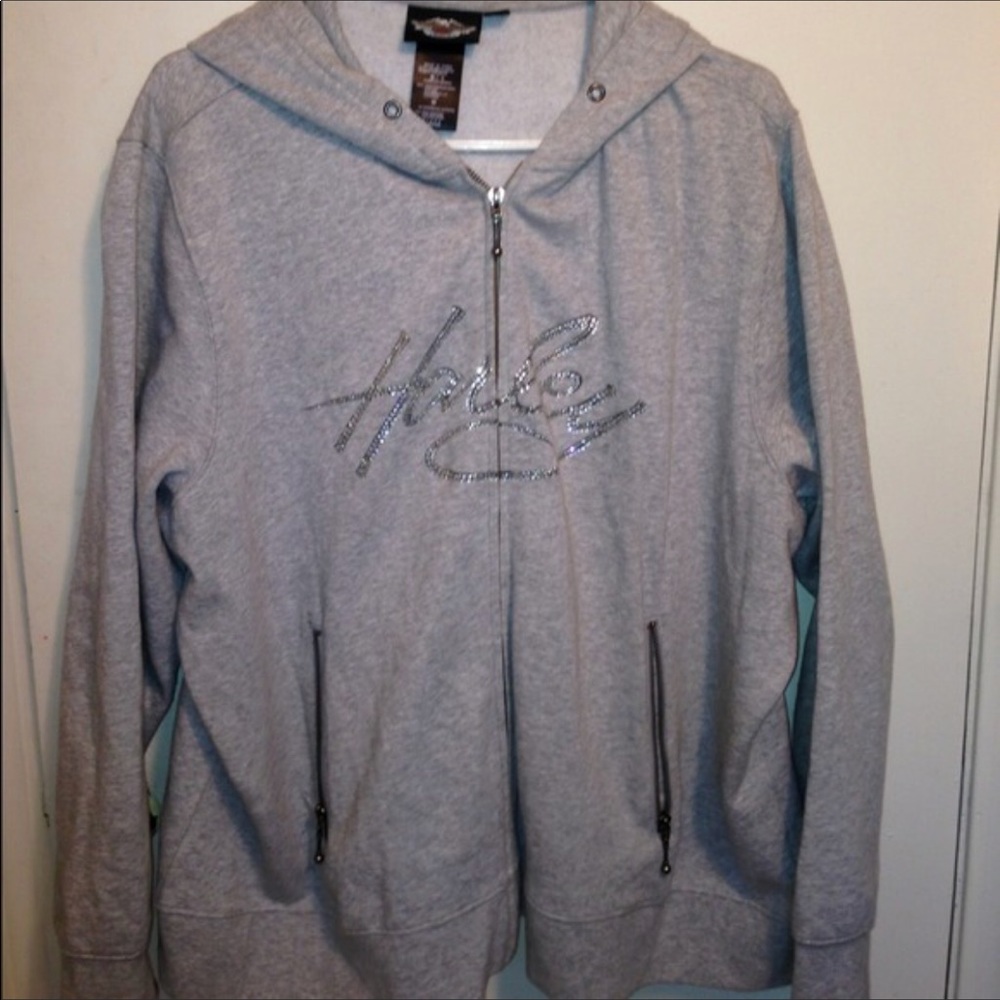 Harley Davidson zip up sweatshirt with hood